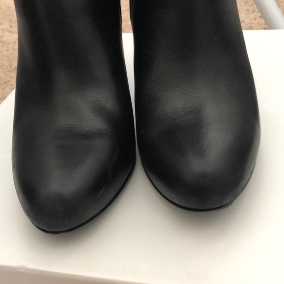 Black Suede and Leather Wedge Ankle Booties - Picture 4 of 7